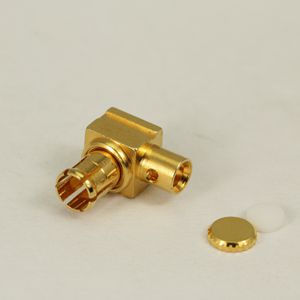 MCX right angle male semi-rigid cable connector