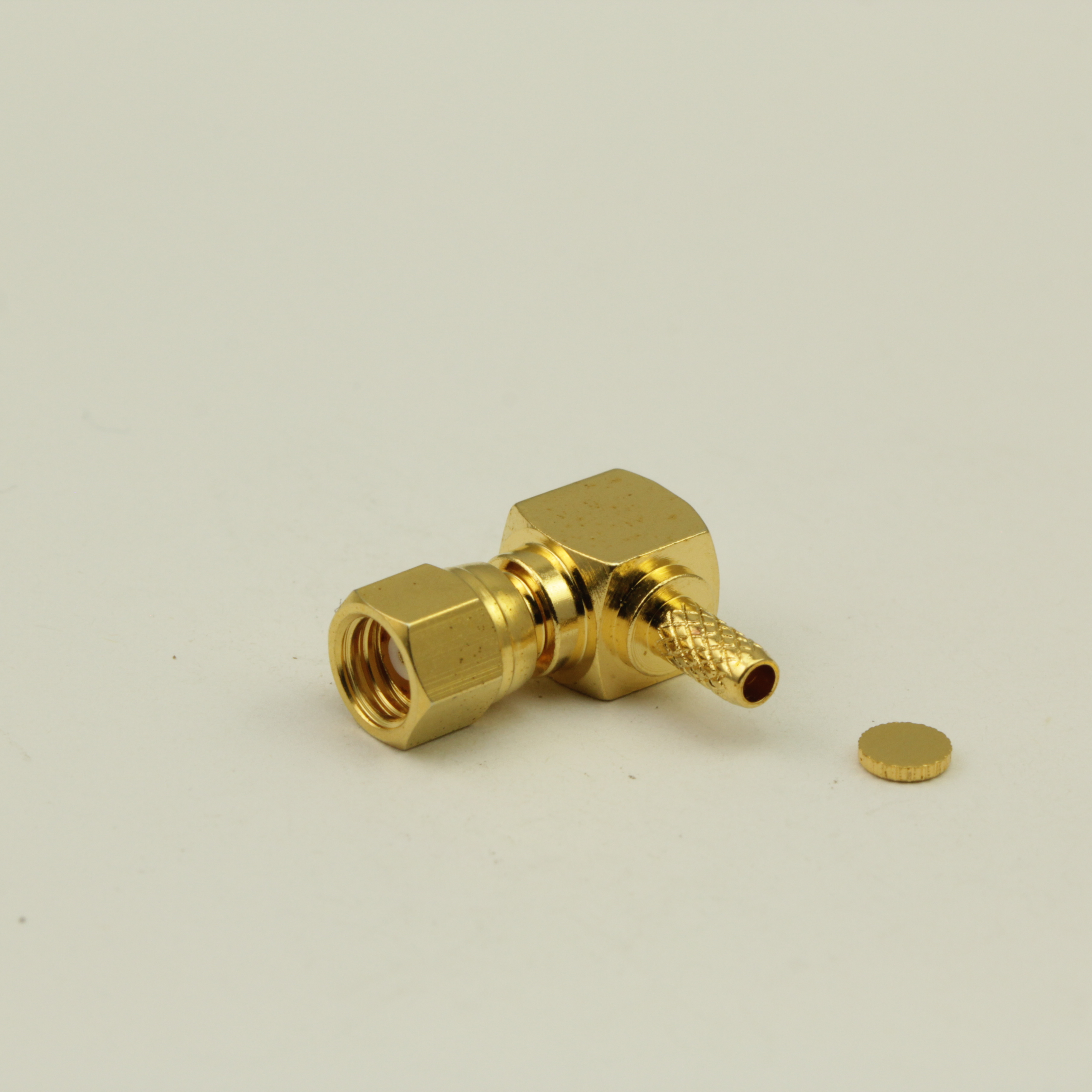 SMC right angle female semi-rigid cable connector